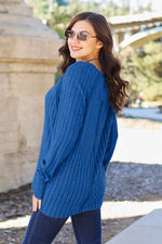 Load image into Gallery viewer, Basic Bae Ribbed Knit Round Neck Long Sleeve Tunic
