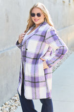 Load image into Gallery viewer, Double Take Plaid Button Up Lapel Collar Coat
