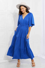 Load image into Gallery viewer, Culture Code Flare Sleeve Tiered Knit Maxi Dress
