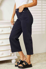 Load image into Gallery viewer, Judy Blue High Waist Tummy Control Garment Dyed Wide Cropped Jeans
