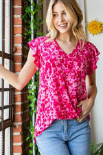 Load image into Gallery viewer, Heimish Printed Ruffle Cap Sleeve Top
