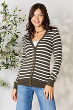 Load image into Gallery viewer, Zenana Striped Snap Front Cardigan
