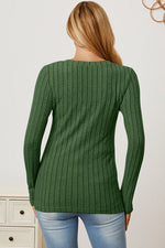 Load image into Gallery viewer, Basic Bae Ribbed V-Neck Long Sleeve Knit Top
