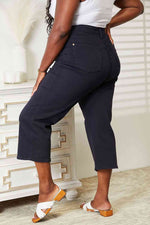 Load image into Gallery viewer, Judy Blue High Waist Tummy Control Garment Dyed Wide Cropped Jeans
