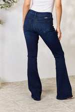 Load image into Gallery viewer, Kancan Dark Wash Mid Rise Stretch Flare Jeans

