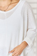 Load image into Gallery viewer, Zenana Oversized Waffle Knit V-Neck Long Sleeve Top
