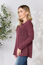 Load image into Gallery viewer, Heimish Notched Long Sleeve Top
