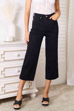 Load image into Gallery viewer, Judy Blue High Waist Wide Raw Hem Cropped Jeans
