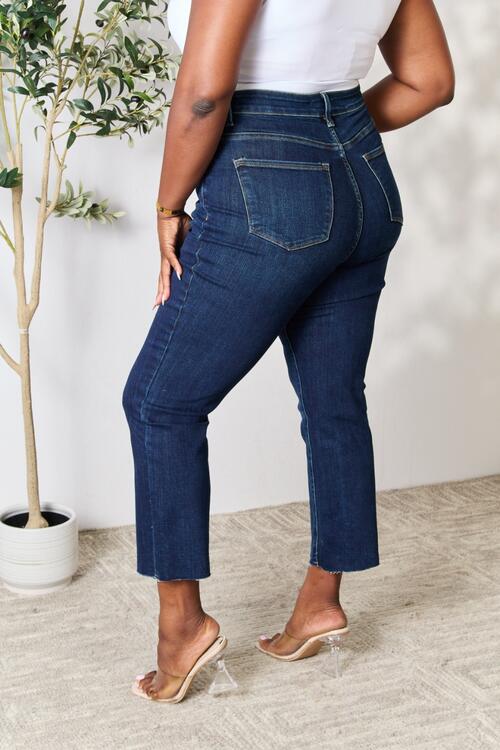 Bayeas Raw Hem Straight Stretch Jeans