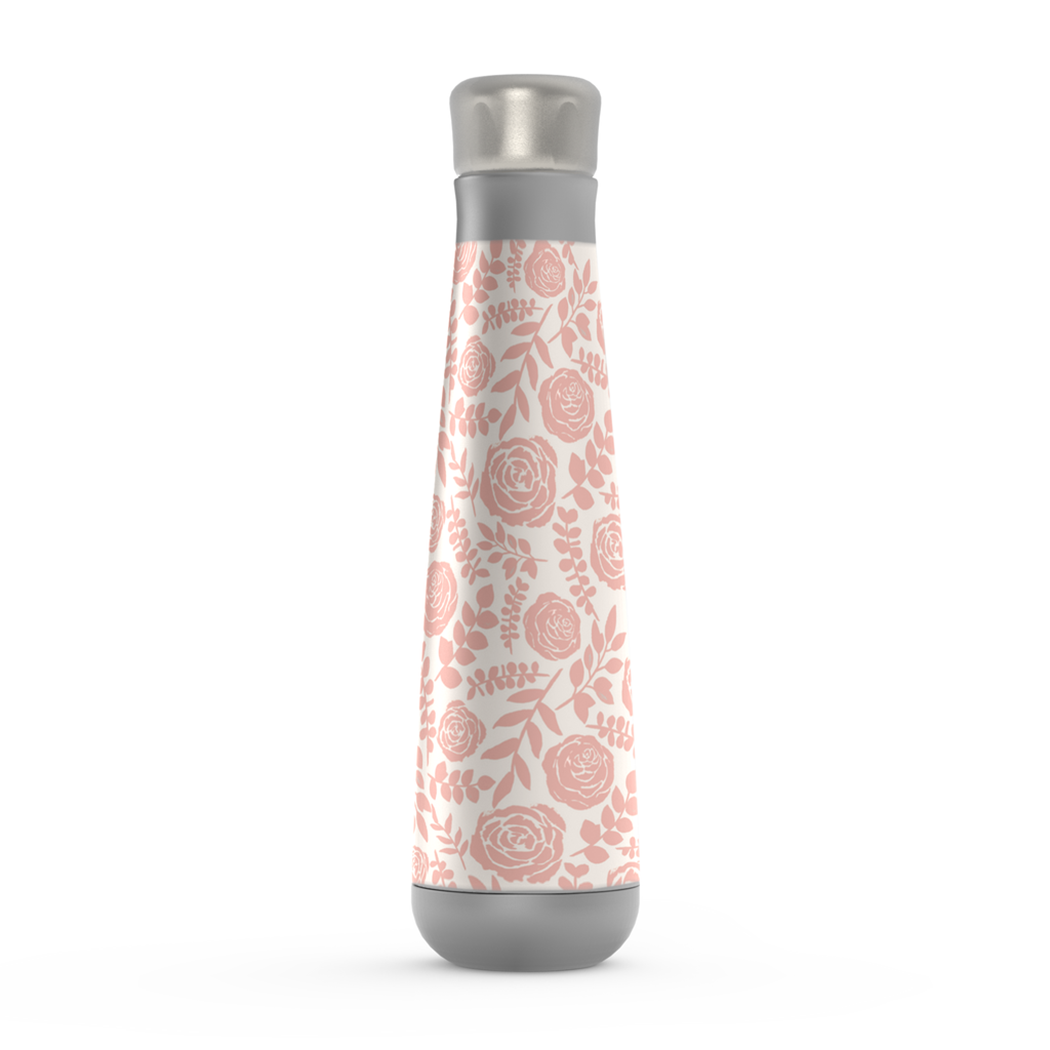 Blush Floral Metal Water Bottle