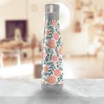 Load image into Gallery viewer, Watercolor Pink &amp; Green Floral Water Bottle
